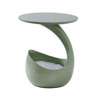 Mesa Auxiliar Moderna y Sencilla de Fibra de Vidrio para Sala de Estar, Mesa Auxiliar para Dormitorio con Almacenamiento, Mesa de Noche