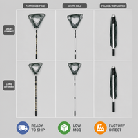 Épuisette de pêche télescopique en alliage d'aluminium, pliable, à tête triangulaire, avec verrouillage de positionnement, maille grossière, ultra-portable pour