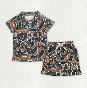 Ensemble de vêtements pour garçons RTS, été, camouflage, coton, 2 pièces, vêtements de boutique, soie de lait/coton - Product Image 3