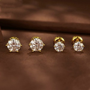 Joyería que no se deslustra, pendiente de moda, tendencia occidental, regalos para el Día de la madre, pendientes Vintage de plata esterlina con moissanita para mujer - Product Image 1