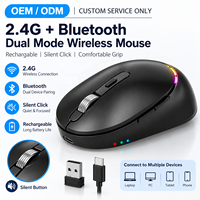 OEM ODM Kustom Cetakan Pribadi Mouse Ergonomis 2.4G BT Mode Ganda Akselerasi 20G Lampu Latar untuk Grosir Partai Besar