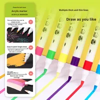 Deli HM113 stylo marqueur acrylique à pointe souple étanche sans saignement 24 couleurs superposables pour les élèves du primaire ensemble en plastique