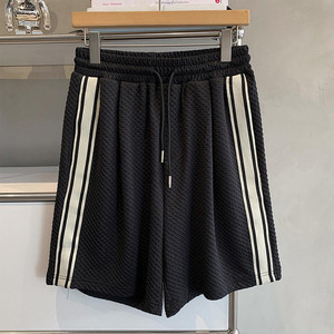T-shirt manches courtes gaufré ensembles de shorts sport costume décontracté hommes tenue d'été - Product Image 6