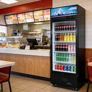 Réfrigérateur <span class=keywords><strong>vertical</strong></span> sans <span class=keywords><strong>givre</strong></span> pour boissons <span class=keywords><strong>avec</strong></span> 4 étagères, refroidissement direct, température unique, 1 porte, pour boissons froides et <span class=keywords><strong>congélateur</strong></span> - Product Image 3