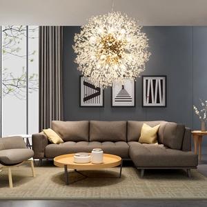 Insieme lampadario moderno di lusso in cristallo di tarassaco per la casa luce del ciondolo <span class=keywords><strong>Design</strong></span> rotondo illuminazione da salotto lampadario nordico - Product Image 4