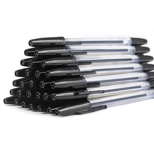 Stylo à bille en plastique rond, stylo promotionnel bon marché, logo personnalisé, pointe moyenne, stylo simple pour écrire - Product Image 5