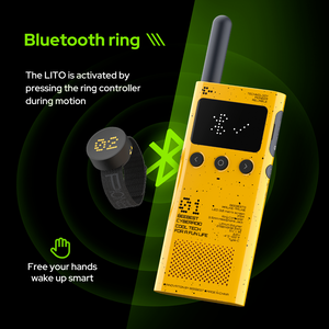 BEEBEST A101OS Lito Walkie Talkie PMR/FRS/UHF con Cambio Libre de Banda, PTT de Dedo, Programación por APP, <span class=keywords><strong>VOX</strong></span> Ultrafino de 14mm, Radio de Banda Amateur para Ciclismo - Product Image 3