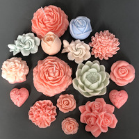 Moule en silicone DIY pour bougies parfumées aux fleurs de pivoine, plâtre, savon, décoration intérieure, outils de pâtisserie, moulages