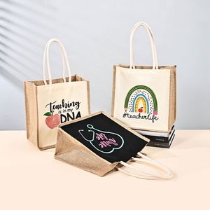 Sac fourre-tout en <span class=keywords><strong>jute</strong></span> réutilisable écologique avec logo personnalisé, sac <span class=keywords><strong>de</strong></span> shopping en <span class=keywords><strong>toile</strong></span> naturelle avec bandoulière, sac fourre-tout pour femmes - Product Image 6