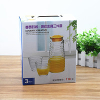 Ensemble de pichets à eau en verre créatifs avec couvercle et poignée, design moderne, sans BPA, vaisselle de fête, cinq pièces