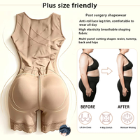 Body gainant rehausseur de fesses avec fermeture éclair à l'entrejambe, Fajas post-opératoires pour la récupération après chirurgie BBL Phase 2, pour femmes, pour un effet amincissant