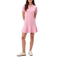 Vestido Polo de Manga Corta para Mujer, Casual, con Cuello y Botones, Dobladillo con Volantes, Mini Vestido de Verano para Golf, Tenis, Estilo Camiseta