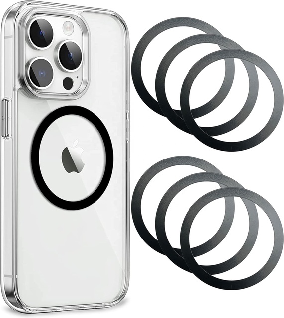 Wholesale Black Metal Ring Sticker Universal Magnetic Mount Phone Holder with Phone Strap for iPhone for Android Cellphones