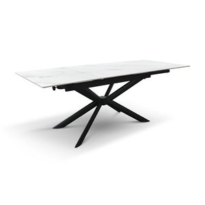 Priscilla Extendable Ceramic <b>Table</b> Statuary <b>White</b> Metal Base Internal Use - Product Image 1