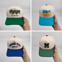 Gorra de Béisbol Bordada Personalizada de Lujo, 5 Paneles, Algodón de Alta Calidad, Dos Tonos, Logotipo 3D en Relieve, Gorras Deportivas para Hombre, Venta al Por Mayor