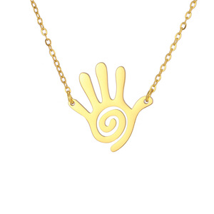 Collier de la main de la guérison, symbole sacré Hopi, pendentif en spirale tourbillonnante, bijoux en acier inoxydable, cadeau du Nouvel An - Product Image 5
