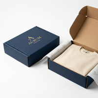 Boîte en papier rigide pliable noir mat pour vêtements, logo en feuille d'or personnalisé, boîtes d'emballage de luxe pour vêtements imprimées, recyclables