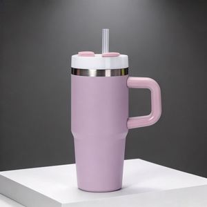 Portable 14oz 304 Stainless Steel Children Sippy Cup with Easy Grip Handle and Straw for Toddler Baby <b>Kids</b> - Product Image 2