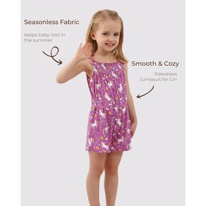 Mono de Tirantes Dreamhalo para Niña Pequeña, Ropa de Verano, Mono Corto de una Pieza, Ropa de Juego de Viscosa de Bambú - Product Image 4