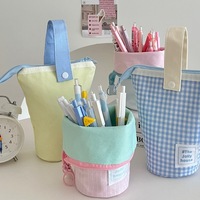 Trousse à crayons en tissu de style japonais, grande capacité, porte-stylos, organisateur de bureau à fermeture éclair pour étudiants, bureau et études