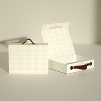 Emballage en carton vintage personnalisé avec logo recyclable, cadeau souvenir, boîte en papier faite à la main avec poignée
