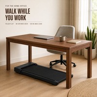 Tapis de marche 2-en-1 pliable pour bureau et domicile, machine de jogging électrique pour fitness cardio en intérieur