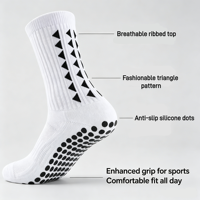 Chaussettes de football antidérapantes unisexes, semelle jaune antidérapante, absorbant les chocs, respirantes, personnalisables