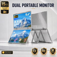 Moniteur portable double écran LumiCreate 15,6 pouces 1080P pliable à 180° °   Support USB-C HD VESA à rotation automatique pour ordinateur portable PC OEM personnalisé