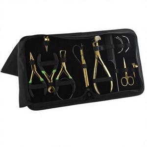 Professional Hair Extension Tool Kit with Keratin Bond <b>Cutter</b>, Microlink & Tape In Remover Plier, Sew In Needles and Scissors - Product Image 1