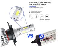 Système d'éclairage automatique super lumineux ampoule de phare LED de voiture H11 H7 H4 H13 9005/hb3 9006/hb4 72W ampoules LED automatiques phares S2