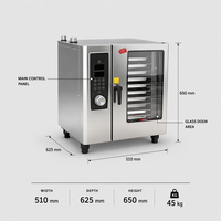 Four combiné électrique CFT neuf, 10 plateaux, 380V, automatique, haute capacité, réduction du bruit, acier inoxydable, cantine scolaire, lait et farine