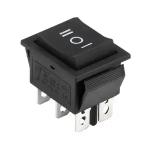 KCD2-223 Best Price 21*28.5MM Rectangle (ON)-OFF-(ON) Bilateral Reset 6Pin DPDT 16A 250VAC T85 Car Marine Rocker Toggle Switch