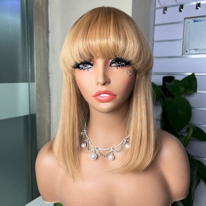 Perruque Bob à Frange 100% Cheveux Humains Vierges, Cheveux du Vietnam, Perruque à Frange en Cheveux Humains, Perruque Faite à la Machine - Product Image 3