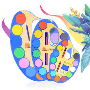 Palette de peinture d'artiste <span class=keywords><strong>aquarelle</strong></span> 12 couleurs avec pinceau <span class=keywords><strong>à</strong></span> peinture fournitures de coloriage <span class=keywords><strong>à</strong></span> l'eau outils d'art d'apprentissage précoce pour les enfants - Product Image 6