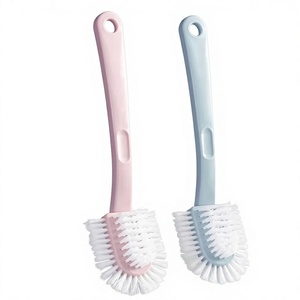 Juego de cepillos para zapatos de doble cara, cerdas suaves y coloridas, mango ergonómico, herramienta de limpieza multifuncional para zapatos, lavandería, inodoro y hogar - Product Image 1