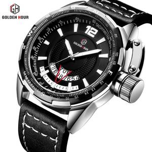 GOLDEN <strong>HOUR</strong> GH118 <strong>Super</strong> OEM Men Quartz Watch 2024 Stainless Steel Band Waterproof Date Display Ultra Thin Business Hand Watch - Product Image 1