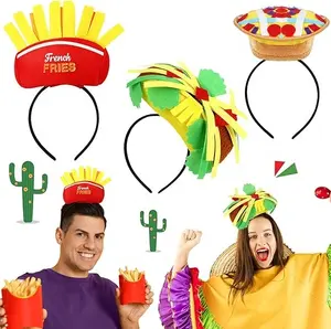 Novidade Mini Food Hat Taco Headband para Cinco De Mayo Fiesta Halloween Party Costume