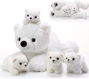 Juego <span class=keywords><strong>de</strong></span> peluche <span class=keywords><strong>de</strong></span> oso polar sentado y tumbado personalizado Animal <span class=keywords><strong>de</strong></span> peluche <span class=keywords><strong>de</strong></span> oso polar <span class=keywords><strong>de</strong></span> mamá grande con 4 ositos <span class=keywords><strong>de</strong></span> peluche Peluches <span class=keywords><strong>de</strong></span> bebé <span class=keywords><strong>en</strong></span> el vientre - Product Image 1