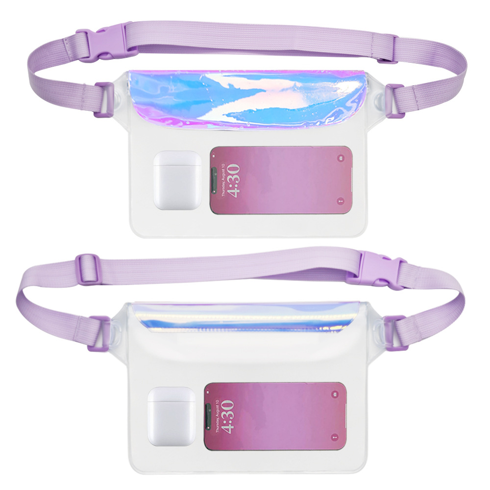 New Outdoor Sports PVC Waterproof Mobile Phone Bag Fashion Laser Colorful Crossbody Waist Bag Diving Swimming QIHANG Iphone