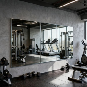 Customized Fitness <b>Silver</b> <b>Mirror</b> Durable Eco-friendly clear Safety Copper Free Wall <b>Mirror</b> Can Be Used in Fitness Club Bathroom - Product Image 1