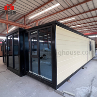 Maison conteneur préfabriquée en acier Huaying 20 pieds avec toit en panneaux sandwich, design moderne, extensible pour villa, garantie 5 ans