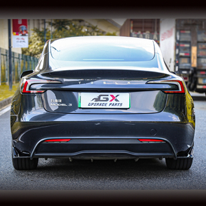 GX บอดี้คิทสำหรับ Tesla <span class=keywords><strong>Model3</strong></span> 2023 + บั๊มเปอร์บั๊มเปอร์หลังแบบมีมุมตรงขอบโบลท์ติดแน่นพอดีไม่มีการดัดแปลง ABS Tesla diffuser - Product Image 6