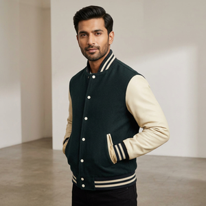 <b>Jacket</b> <b>for</b> man Fashion Bomber Varsity <b>Baseball</b> <b>Jacket</b> <b>Men</b> Leather Sleeve Polyester <b>Baseball</b> <b>Jacket</b> Oversize Customized 2025 - Product Image 1