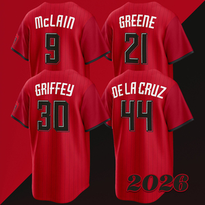 Maillot de baseball City Connect 2026 brodé pour homme – 30 Griffey, <span class=keywords><strong>Elly</strong></span> De La Cruz, Hunter Greene, Matt McLain – Tailles S-3XL - Product Image 1