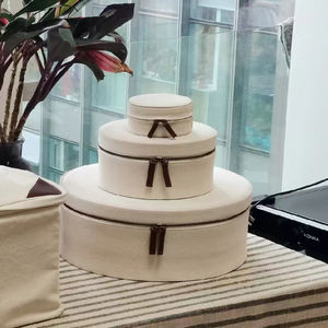 Scatola portagioie multifunzionale in tessuto di tela personalizzata con collezione di cerniere - Product Image 3