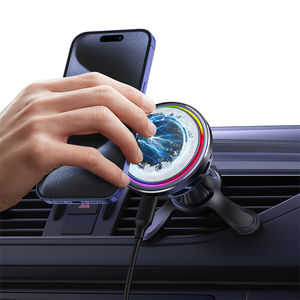 <span class=keywords><strong>Chargeur</strong></span> de voiture sans fil 15W, support magnétique pour voiture, <span class=keywords><strong>chargeur</strong></span> LED RGB avec refroidissement par glace pour iPhone, support de téléphone pour voiture sans fil - Product Image 4
