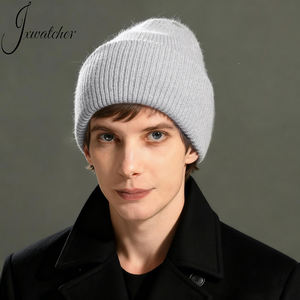 Gorro de Punto Acanalado con Rayas Jxwatcher al por Mayor, con Logotipo Personalizado, Unisex, para Hombre y Mujer, de Lana y Cachemira, de Lujo, para Invierno - Product Image 2