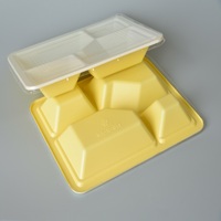 Vente en gros Contenants jetables en plastique PP noir pour la préparation de repas Porte-frites à clapet pour sushi nouilles gelée et pommes de terre