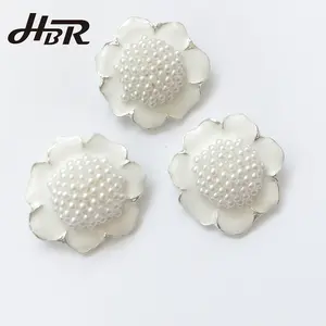 Botón de mango de costura de diamantes de imitación en forma de flor de lujo de alta calidad