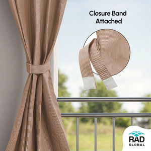 Persian Beige Eyelet Outdoor Curtains 180 GSM with Elegant Sandy Beige Tone and <b>Light</b> Filtering Fabric for Cozy Balcony - Product Image 3